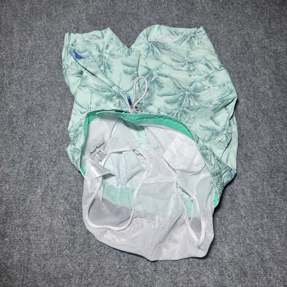 Tommy Bahama Swim Trunks Mens M Green Tropical Palm Print Board Shorts Liner - Picture 7 of 13